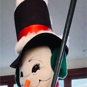 Authentic AnnaLee hand painted Snowman. 36”